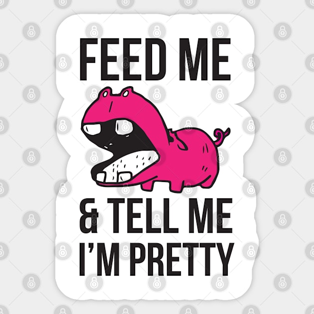 Cute Hot Hippo Feed Me Sticker by hothippo